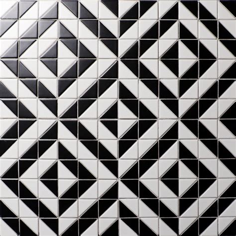 High Quality White Black Triangle Tile Mosaic, Porcelain Kitchen ...