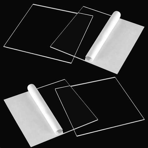 Acrylic Sheet Transparent 6"x6" 4 pcs for Glass Painting High Gloss ...
