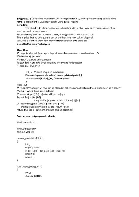 model question paper - Program 12 Design and implement C/C++ Program ...