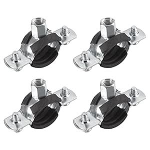 uxcell 26-30mm Rigid Pipe Strap Clamps, Carbon Steel Pipe Bracket Tube ...