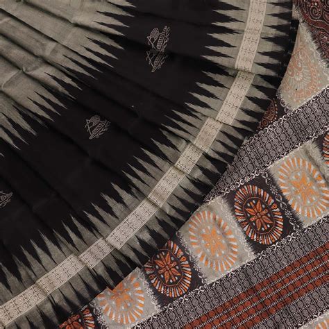 Grey Ikkat Bomkai Silk Saree | P041004660 – Priyadarshini Handloom