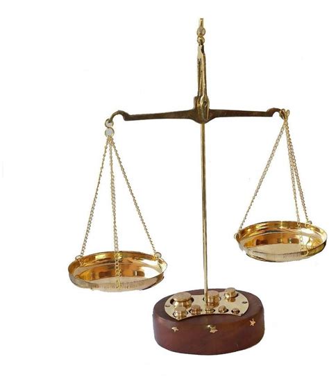 KSI Brass Tarazu/Vintage Weighing Machine with Star Wooden Base ...