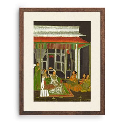 A princess on a terrace with attendants at night: Buy Classical Indian ...