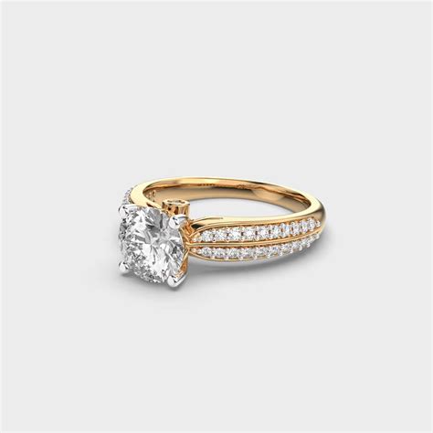 Buy Solitaire With Shimmering Double Diamond Band At Jewelbox
