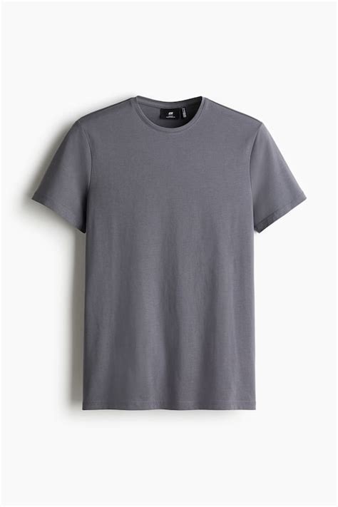 COOLMAX® Slim Fit T-shirt - Dark grey - Men | H&M IN
