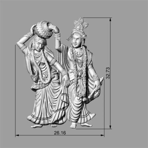 Radhakrishna 3D Model Standing Stance STL File - Divine Artistry