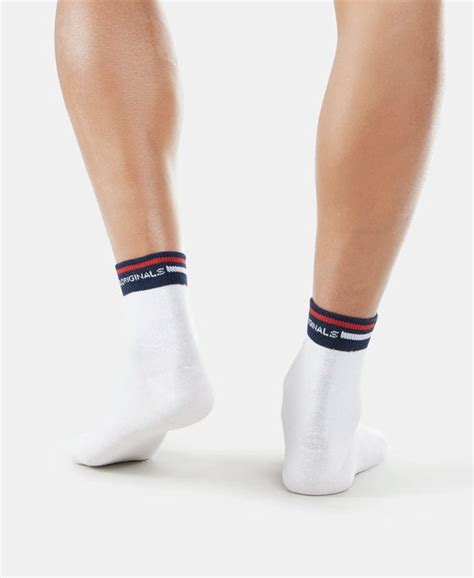 Buy Compact Cotton Ankle Length Socks with StayFresh Treatment - White ...