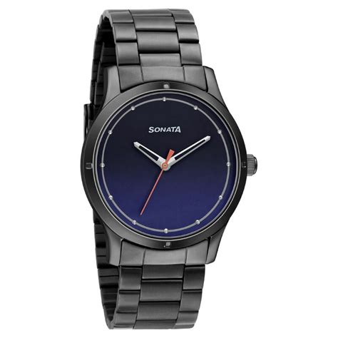 Buy Online Sonata Women of Steel Blue Dial Stainless Steel Strap Watch ...
