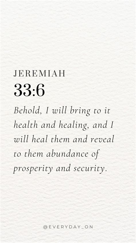 Bible Verse, Jeremiah 33:6 | Inspirational bible quotes, Bible verses ...