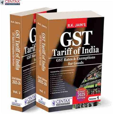 R.K. Jain's GST Tariff of India with GST Rates/Exemptions of Goods ...
