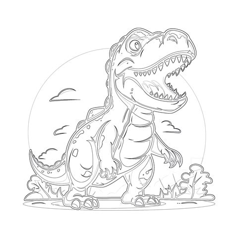 Tyrannosaurus Rex Coloring Page | Coloring Pages Mimi Panda