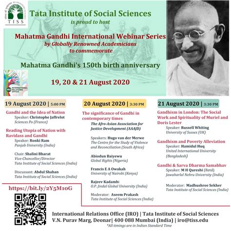 Mahatma Gandhi International Webinar Series | TISS