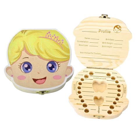 AweMonk Baby First Tooth Fairy Box, Wooden Baby Boy Tooth Keepsake Box ...