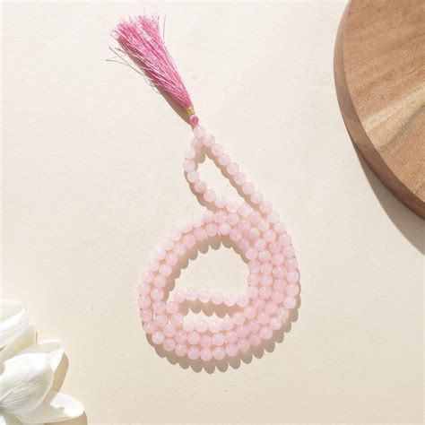Rose Quartz Healing Crystal Mala (Love Stone) - Darbar Craft