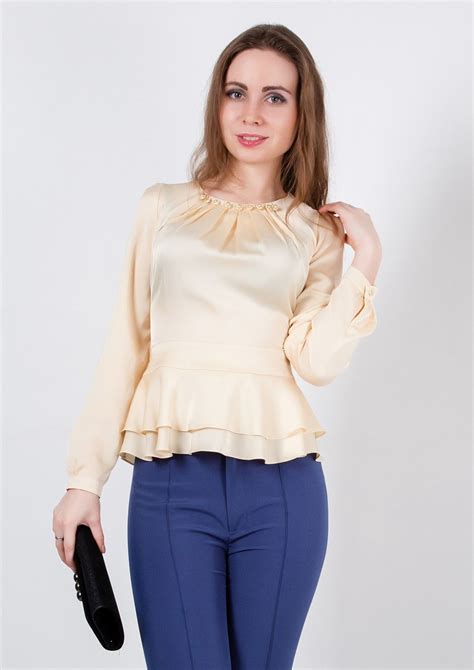 Womens Satin Blouse Cream