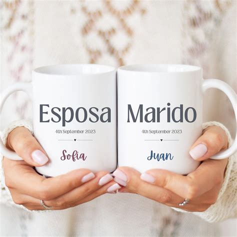 Tazas Personalizadas Marido Esposa, Spanish Wedding Gift Mugs, Regalos ...
