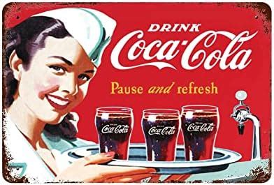 Coca-Cola Waitress Metal Tin Sign Vintage Metal Sign Retro Tin Sign ...