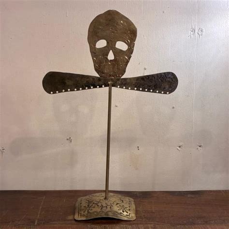 Mexico Calavera earring stand, 2 types, brass, skull design, earring ...