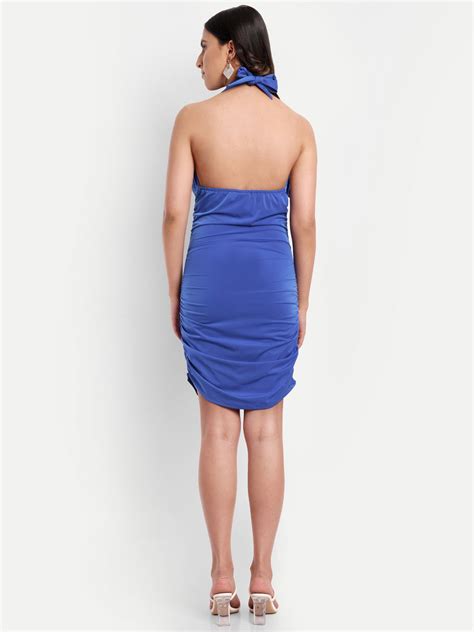 Jade blue halter dress