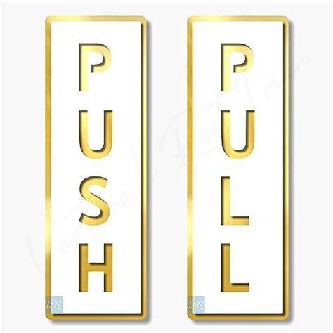 Vertical Root Inc® Premium WHITE & GOLDEN Finish Acrylic PUSH PULL DOOR ...