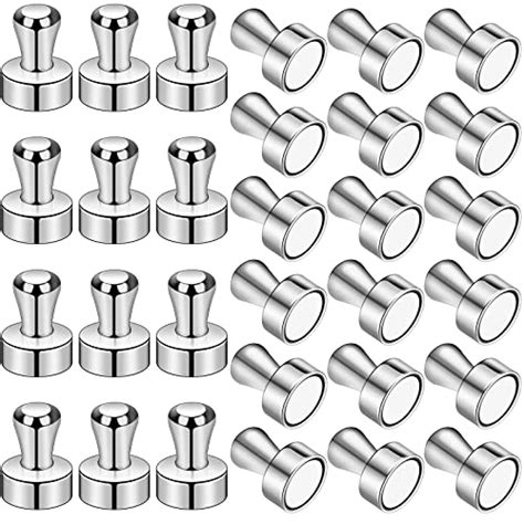 30 PCS Metal Magnetic Push Pin Magnets - Practical Fridge, Whiteboard ...