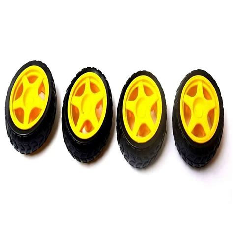Buy 4pcs BO Motor Wheels Set for DIY Robot Car Online – Robocraze