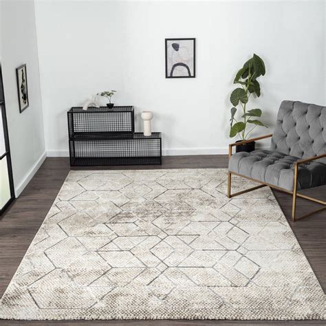 Buy OBSESSIONS Anti-Static Geometric Machine Made Carpet (L)170 x (W ...