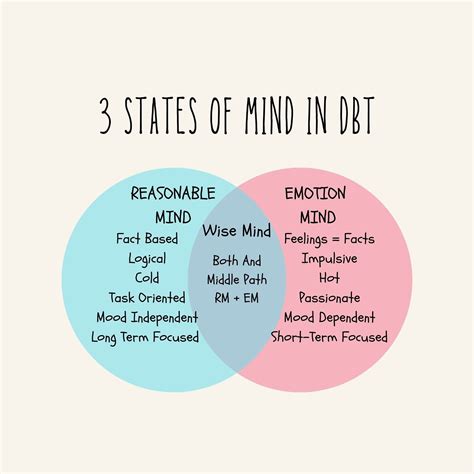 DBT 3 States of Mind, Wise Mind, Emotion Mind, Reasonable Mind, DBT ...