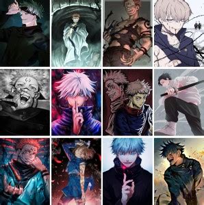 Pack of 12 Jujutsu Kaisen Poster Glossy | Set Anime HD+ Photos Unframed ...
