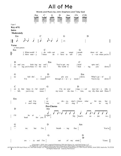All Of Me Chords Piano