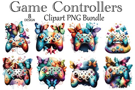 Game Controllers Clipart Bundle Graphic by Pink Svg · Creative Fabrica
