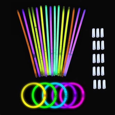 Party Propz Glow In The Dark Neon Bands - 15pcs Glowing Sticks With ...