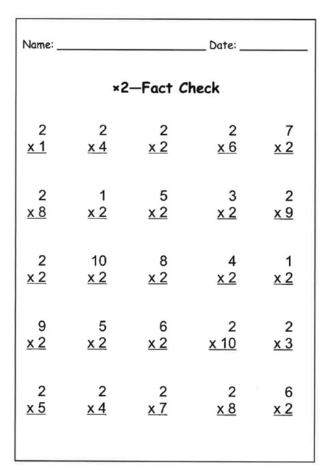 Math Facts Worksheets Multiplication 的图像结果