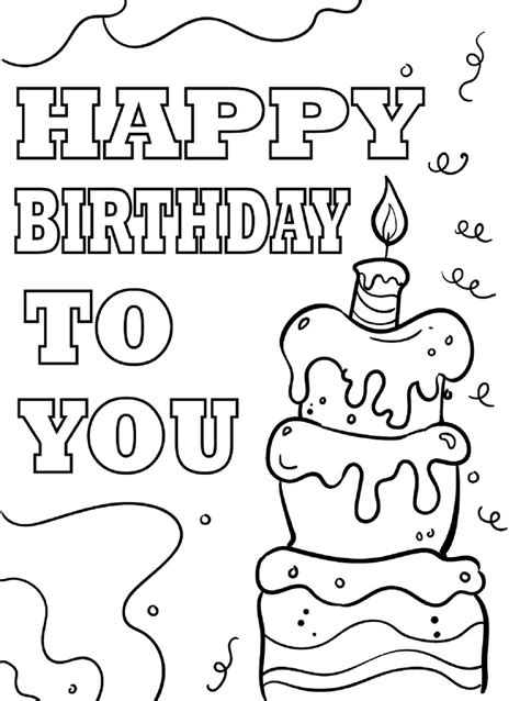Feliz Cumpleaños A Ti para colorear, imprimir e dibujar – ColoringLib