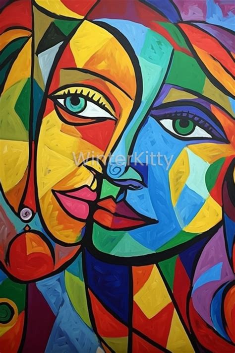 Picasso Style Abstract Cubism Art Print Modern Wall Decor DIGITAL ...