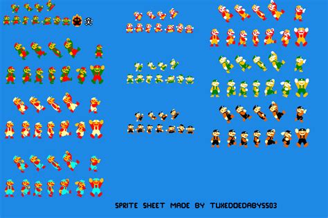 Pixilart - mario sprite sheet COMPLETE by Tuxedoedabyss03