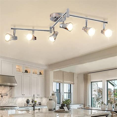 Depuley 6-Light Modern LED Track Ceiling Lighting Kit Adjustable Flush ...