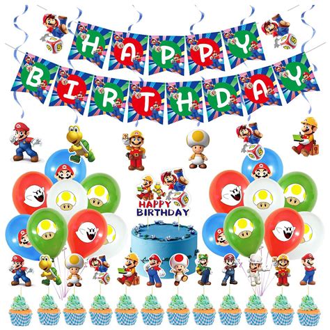 Buy Super Mario Birthday Party Supplies Mario Bros Party Decorations ...