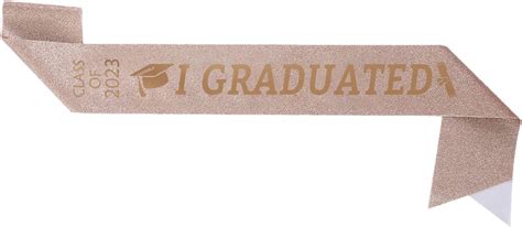 JOJO FLY Rose Gold Graduation Sash with Glitter Letter I India | Ubuy