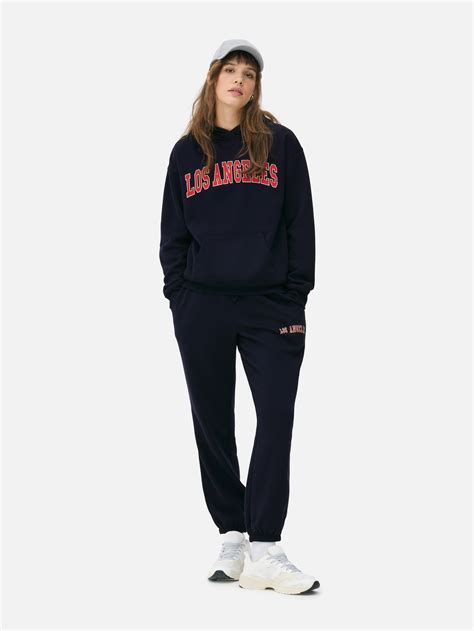 Womens Navy Printed Graphic Hoodie | Primark