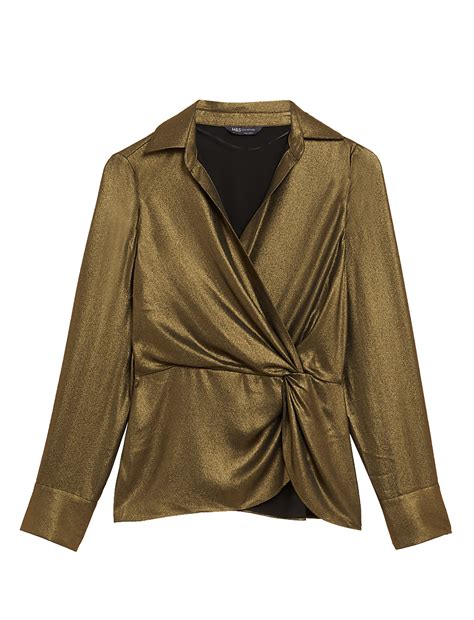 Buy Sparkly V-Neck Wrap Top at Marks & Spencer