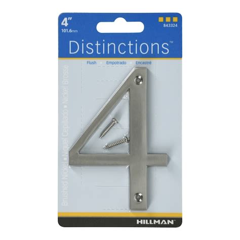 Hillman 4-in Nickel Number 4 in the House Letters & Numbers department ...