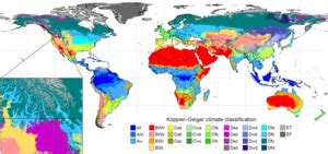 Koeppen's Climate Classification System, Map