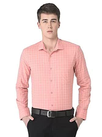 Crimsoune Club Men Peach Graph Checked Shirt (M) : Amazon.in: Clothing ...