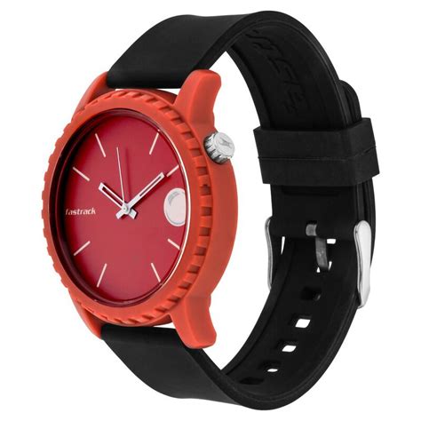 Fastrack Quartz Analog Red Dial Silicone Strap Watch for Unisex