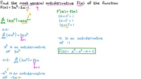 Question Video: Finding the General Antiderivative of a Polynomial ...