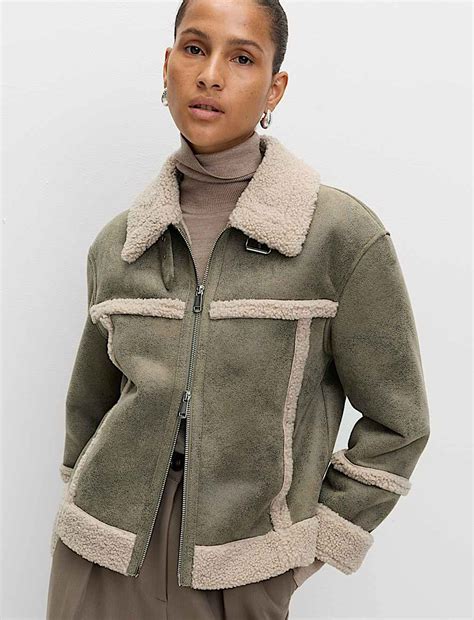 Buy Faux Shearling Aviator Jacket at Marks & Spencer