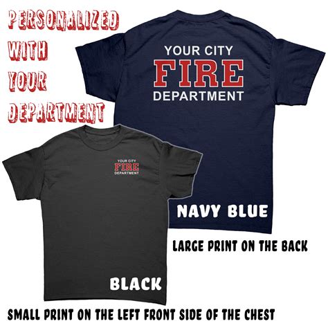 Personalized Fire Department T-shirt Your Department Name Firefighter ...
