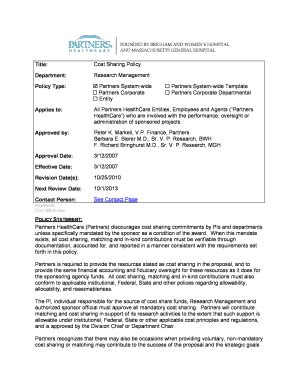 Fillable Online Cost Sharing Policy Fax Email Print - pdfFiller