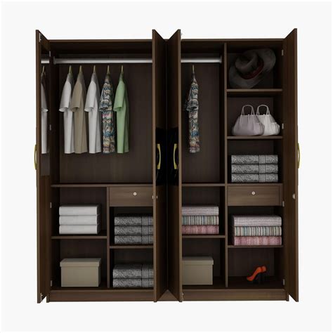 Buy Noir Novelty Walnut Four Door Wardrobe - 195x180cm from Home Centre ...